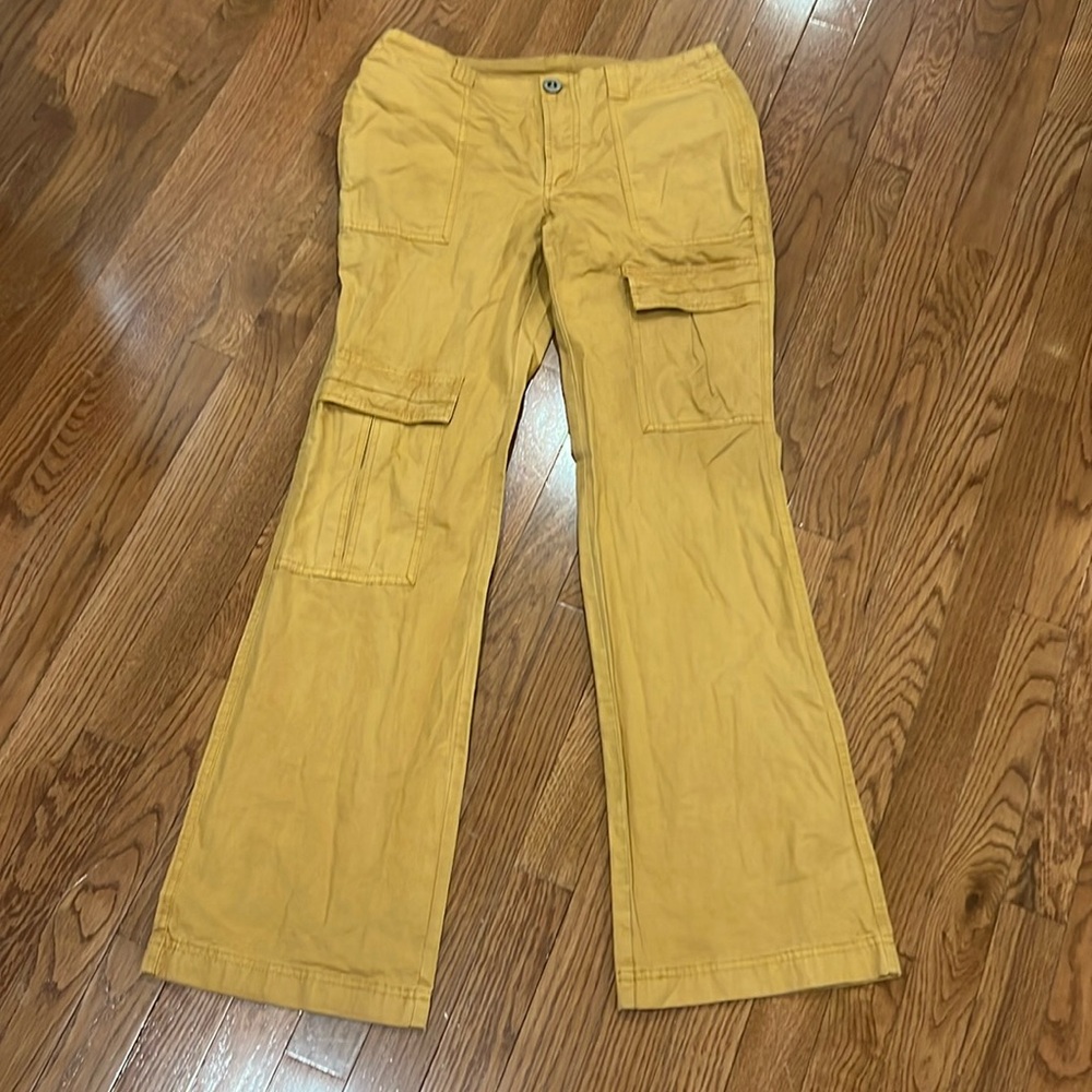 Free People Mustard Yellow Wide-Leg Cargo Pants